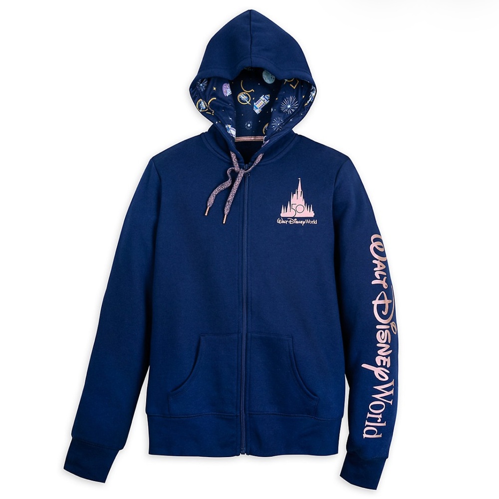 DISNEY WORLD Mickey & Friends 50th Zip Navy Blue Hoodie Women’s Size 1X NWT